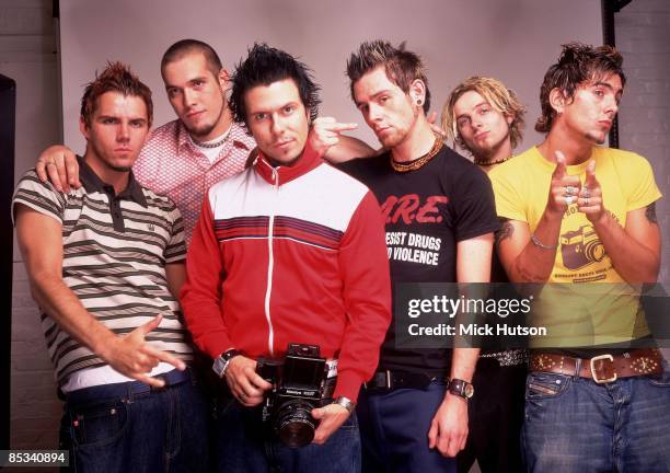 Photo of Lee GAZE and Mike LEWIS and Jamie OLIVER and LOSTPROPHETS and Stuart RICHARDSON and Mike CHIPLIN and Ian WATKINS; L-R: Stuart Richardson,...