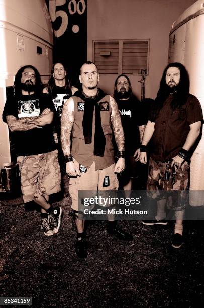 Photo of Joe FAZZIO and SUPERJOINT RITUAL and Kevin BOND and Hank WILLIAMS III and Phil ANSELMO and Jimmy BOWER; L-R: Kevin Bond, Hank Williams III,...