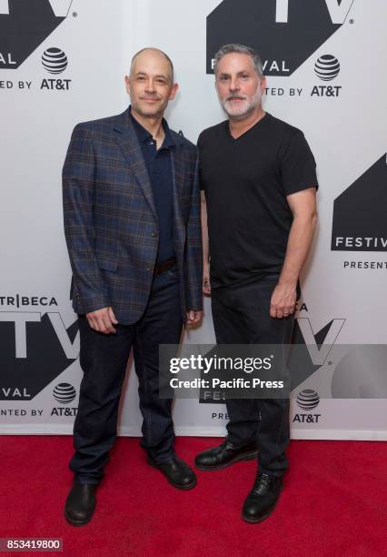 Joe Gangemi & Gregory Jacobs attend Red Oaks season 3 premiere during Tribeca TV festival at Cinepolis Chelsea.