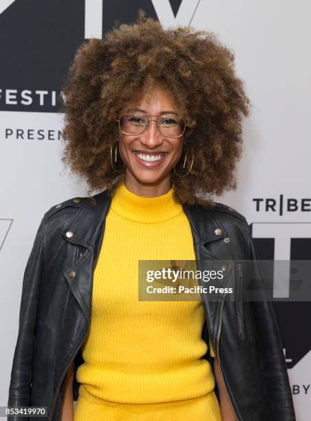 Elaine Welteroth attends Conversation with Trevor Noah & the writers of the Daily Show during Tribeca TV festival at Cinepolis Chelsea.