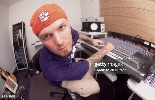 UNSPECIFIED Photo of LIMP BIZKIT and Fred DURST; Fred Durst, posed, at mixing desk