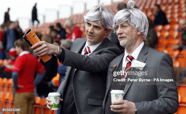 Charlton fans during the Sky Bet Championship match at Bloomfield Road, Blackpool.