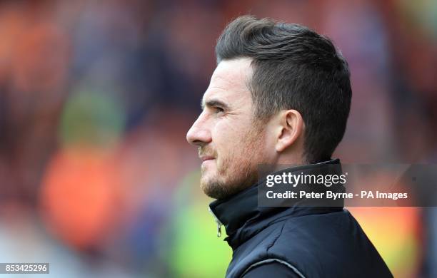 Blackpool Manager Barry Ferguson during the Sky Bet Championship match at Bloomfield Road, Blackpool.