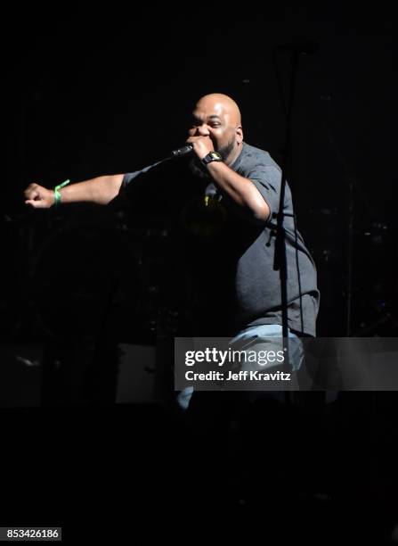 Maseo of De La Soul performs with Gorillaz on Downtown Stage during day 3 of the 2017 Life Is Beautiful Festival on September 24, 2017 in Las Vegas,...