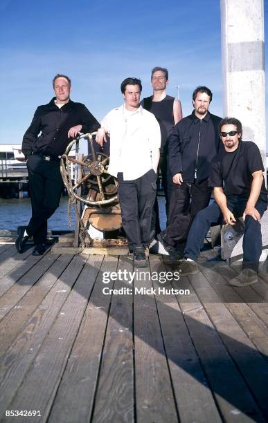 Photo of Roddy BOTTUM and Mike PATTON and Mike BORDIN and Jon HUDSON and FAITH NO MORE; Posed group portrait L-R Roddy Bottum, Mike Patton, Jon...