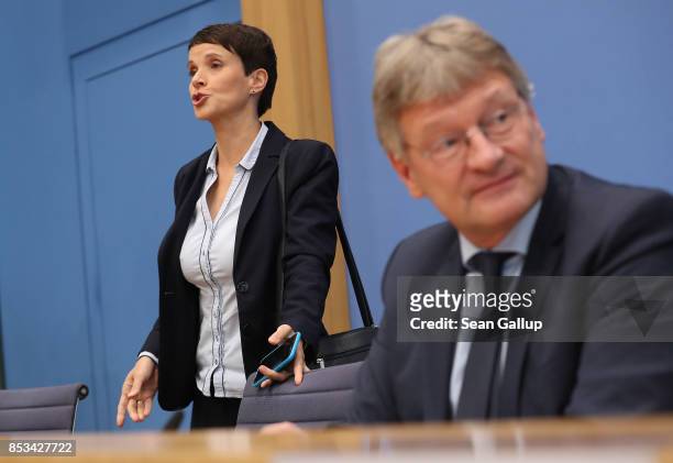 Frauke Petry , a leading member of the right-wing Alternative for Germany , departs after announcing she will not join the new AfD Bundestag faction...