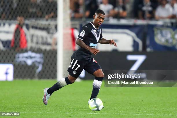 Malcolm of Bordeaux during the Ligue 1 match between FC Girondins de Bordeaux and EA Guingamp at Stade Matmut Atlantique on September 23, 2017 in...