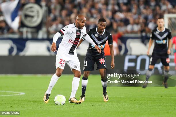Jimmy Briand of Guingamp during the Ligue 1 match between FC Girondins de Bordeaux and EA Guingamp at Stade Matmut Atlantique on September 23, 2017...