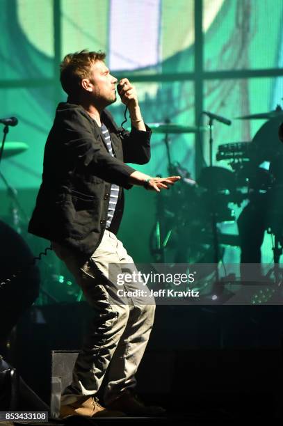 Damon Albarn of Gorillaz performs on Downtown Stage during day 3 of the 2017 Life Is Beautiful Festival on September 24, 2017 in Las Vegas, Nevada.