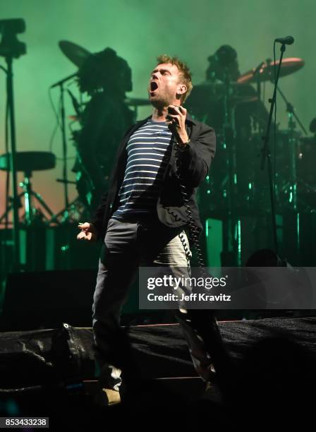 Damon Albarn of Gorillaz performs on Downtown Stage during day 3 of the 2017 Life Is Beautiful Festival on September 24, 2017 in Las Vegas, Nevada.