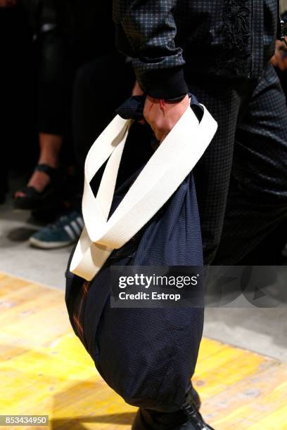 Bag Details at the Antonio Marras show during Milan Fashion Week Spring/Summer 2018 on September 23, 2017 in Milan, Italy.