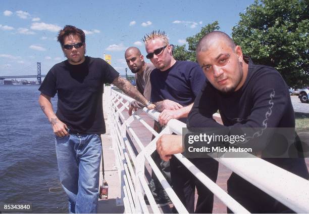 Photo of SPINESHANK and Jonny SANTOS and Robert GARCIA and Tom DECKER and Mike SARKISYAN; L-R: Jonny Santos, Robert Garcia, Tom Decker, Mike...