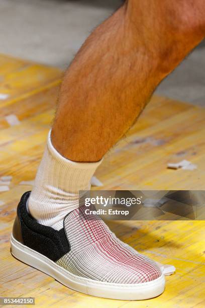 Shoe Detail at the Antonio Marras show during Milan Fashion Week Spring/Summer 2018 on September 23, 2017 in Milan, Italy.