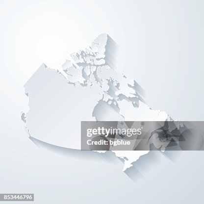 Canada map with paper cut effect on blank background Canada map with paper cut effect on blank background