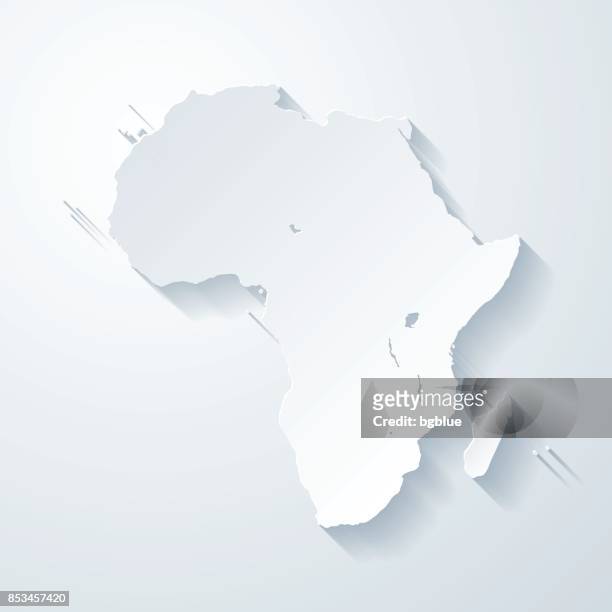 africa map with paper cut effect on blank background - africa stock illustrations