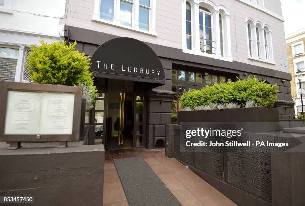 Award-winning The Ledbury restaurant on Ledbury Road, in Notting Hill, west London.