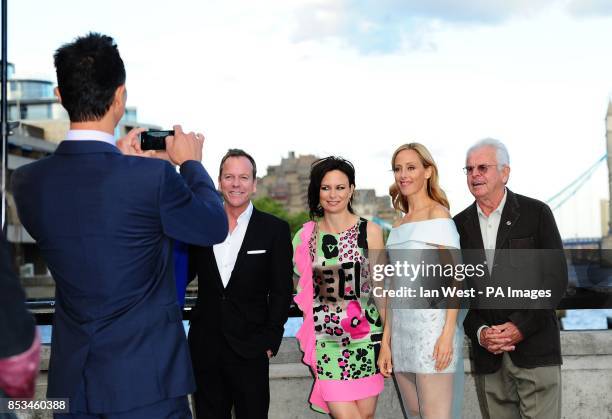 Benjamin Bratt takes photos of Kiefer Sutherland, Mary Lynn Rajskub, Kim Raver and William Devane attending the 24: Live Another Day UK Premiere in...