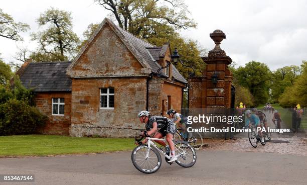 The leaders leave Althorp House estate during Stage One of the 2014 Women's Tour Of Britain in Northamptonshire.
