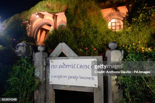 General view of Bag End in Hobbiton, the film set for the Hobbit and Lord of the Rings, near Hamilton, New Zealand PRESS ASSOCIATION Photo. Picture...