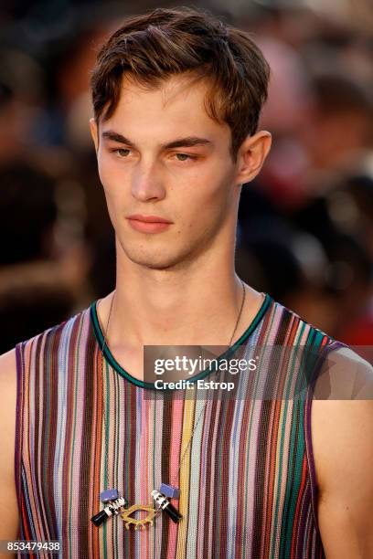 Jewelry Detail at the Missoni show during Milan Fashion Week Spring/Summer 2018 on September 23, 2017 in Milan, Italy.