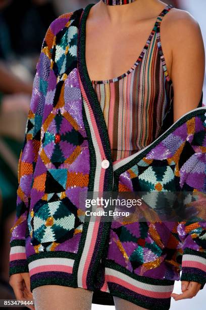 Clothing Detail at the Missoni show during Milan Fashion Week Spring/Summer 2018 on September 23, 2017 in Milan, Italy.