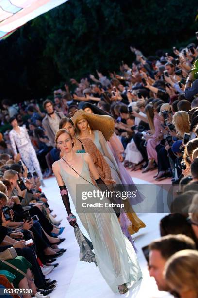 Atmosphere at the Missoni show during Milan Fashion Week Spring/Summer 2018 on September 23, 2017 in Milan, Italy.