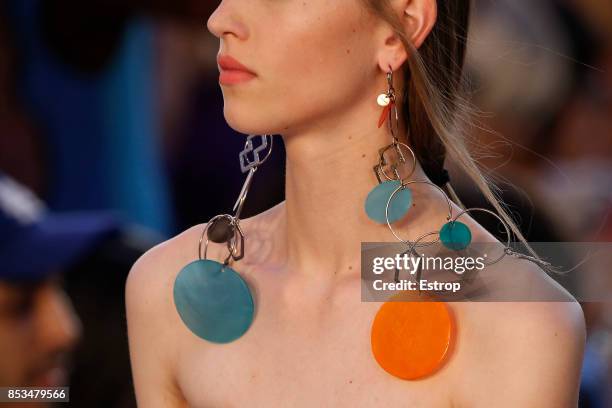 Jewelry Detail at the Missoni show during Milan Fashion Week Spring/Summer 2018 on September 23, 2017 in Milan, Italy.