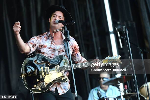 Singer G Love and drummer Jeffrey Clemens of G Love and Special Sauce perform onstage during the 2017 Bourbon and Beyond Festival at Champions Park...