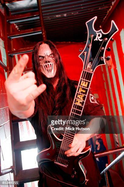 Photo of Mick THOMSON and SLIPKNOT; Posed portrait of Mick Thomson