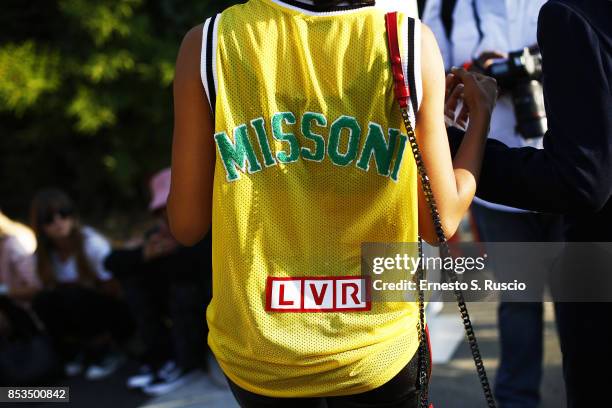 Kat Graham is seen inside the Missoni Fashion Show during the Milan Fashion Week Spring/Summer 2018 on September 23, 2017 in Milan, Italy.