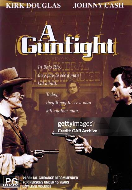 Photo of FILM POSTERS and Johnny CASH; Poster for 'A Gunfighter' with Johnny Cash and Kirk Douglas