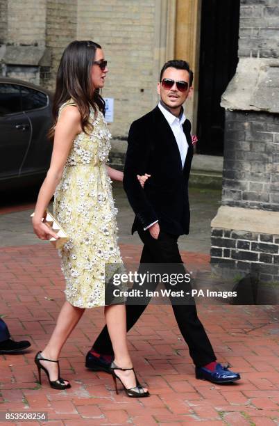 Matthew Williamson arrives at the wedding of Poppy Delevingne and James Cook at St Paul's Church in Kensington.