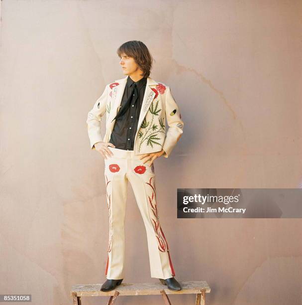 Photo of Gram PARSONS, Posed portrait in Nudie suit