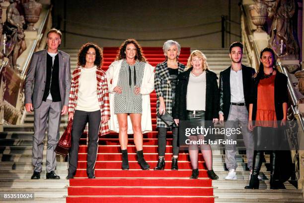 Group shot with Austrian actor Albert Fortell, Austrian actress Barbara Wussow, German actress Christine Neubauer, German presenter Birgit...