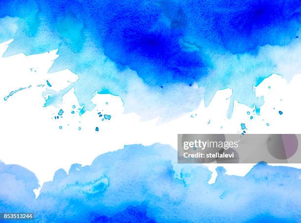 abstract watercolor - storm - storm waves stock illustrations