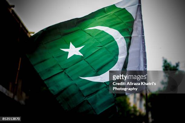 pakistani flag - pakistani flag imagens e fotografias de stock