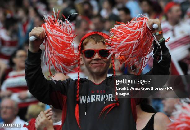 Wigan Warriors' fans during the First Utility Super League Magic Weekend match at the Etihad Stadium, Manchester.