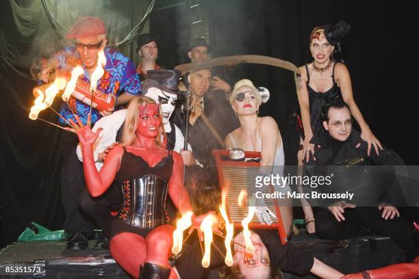 Photo of Dave VANIAN and CAPTAIN SENSIBLE and DOCTOR MARCUSI and TEXAS CHAINSAW TRAVELLING HORROR, The Damned's Captain Sensible and Dave Vanian with...