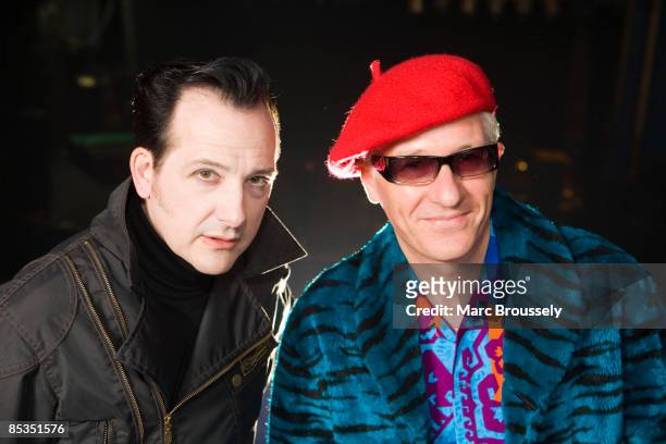 Photo of TEXAS CHAINSAW TRAVELLING HORROR and CAPTAIN SENSIBLE and Dave VANIAN and DAMNED, Dave Vanian and Captain Sensible promoting show with the...