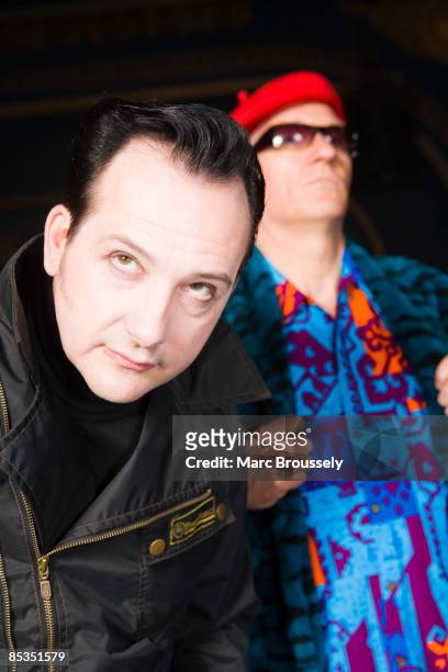 Photo of TEXAS CHAINSAW TRAVELLING HORROR and CAPTAIN SENSIBLE and Dave VANIAN and DAMNED, Dave Vanian and Captain Sensible promoting show with the...