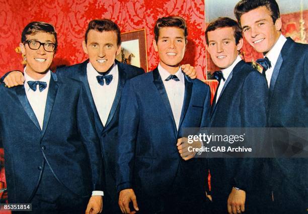 Photo of Bruce WELCH and Hank MARVIN and SHADOWS and Cliff RICHARD; With The Shadows - L-R: Hank Marvin, Bruce Welch, Cliff Richard, Brian Bennett,...