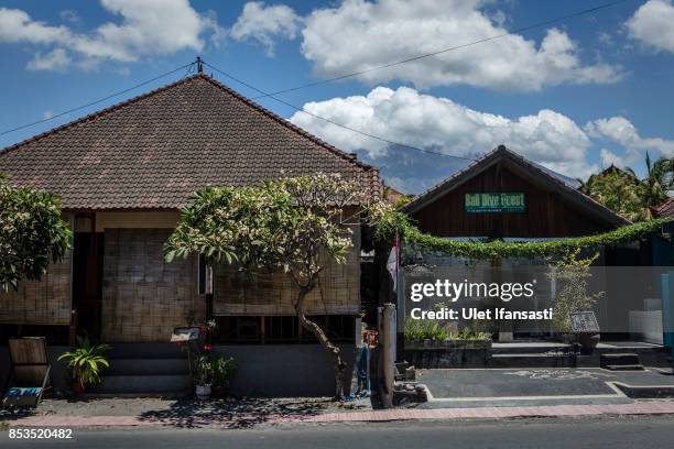 Abandoned restaurants is seen at Tulamben village on September 25, 2017 in Karangasem regency, Island of Bali, Indonesia. Indonesian authorities...