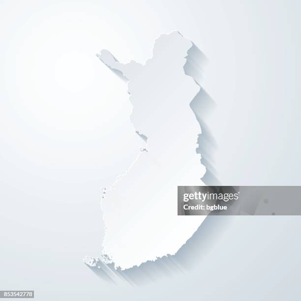 finland map with paper cut effect on blank background - finland map stock illustrations