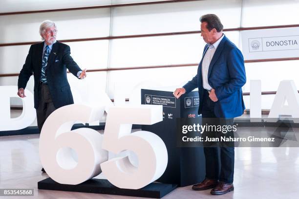 Arnold Schwarzenegger attends 'Wonder Of The Sea 3D' photocall during 65th San Sebastian Film Festival on September 25, 2017 in San Sebastian, Spain.