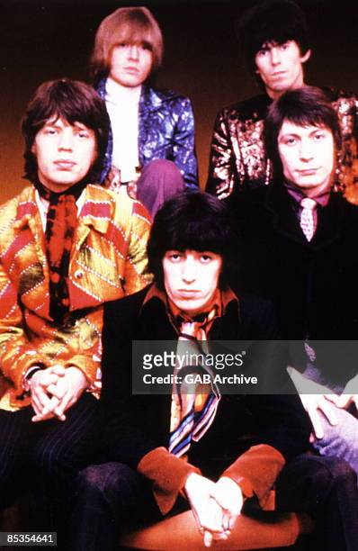 Photo of ROLLING STONES and Charlie WATTS and Mick JAGGER and Keith RICHARDS and Bill WYMAN and Brian JONES; Posed group portrait L-R - Mick Jagger,...