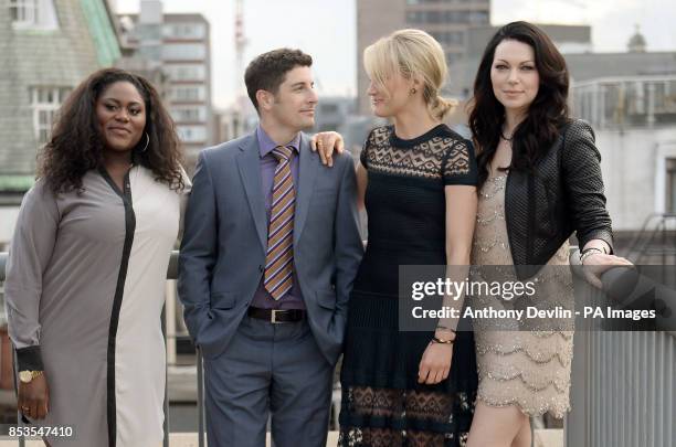 Danielle Brooks, Jason Biggs, Taylor Schilling and Laura Prepon during a photocall to promote the new season of Orange is the new Black.