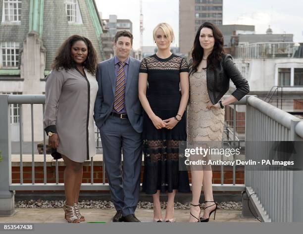 Danielle Brooks, Jason Biggs, Taylor Schilling and Laura Prepon during a photocall to promote the new season of Orange is the new Black.