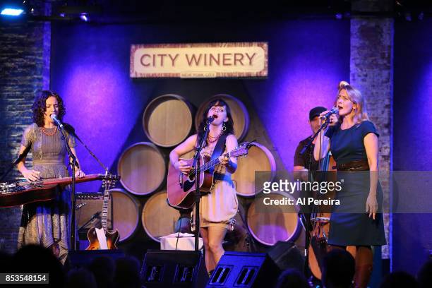 Abbie Gardner, Molly Venter and Laurie MacAllister of Red Molly perform at City Winery on September 24, 2017 in New York City.