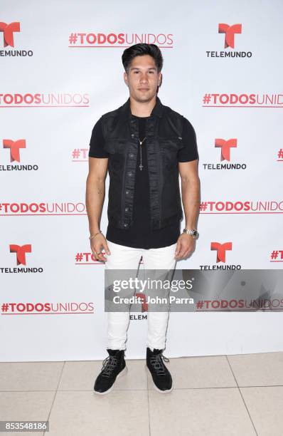 Chyno Miranda attends TODOS UNIDOS Telemundo's Primetime Special from Cisneros Studio on September 24, 2017 in Miami, Florida.