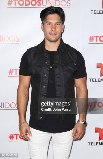 Chyno Miranda attends TODOS UNIDOS Telemundo's Primetime Special from Cisneros Studio on September 24, 2017 in Miami, Florida.